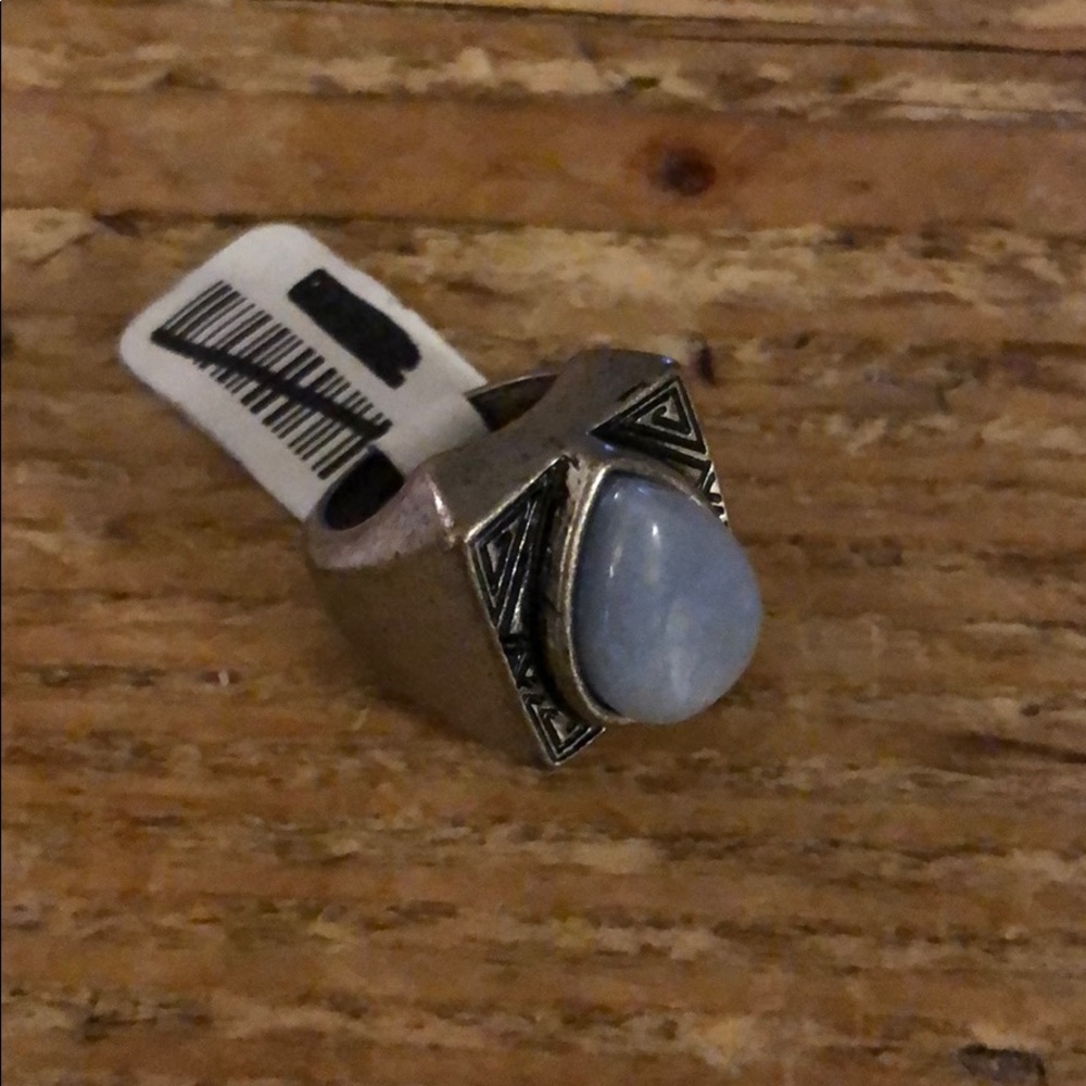Free People Silver and Blue Statement Ring